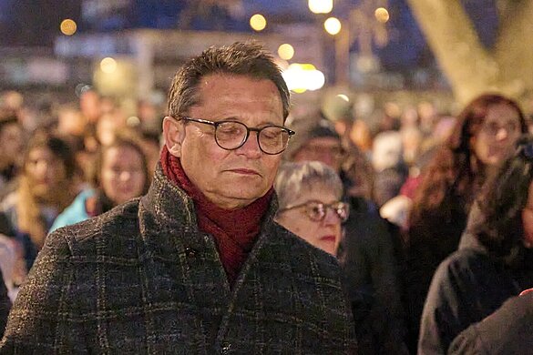 Bischof Felix Gmür anlässlich der Kundgebung in Solothurn, Foto: José R. Martinez